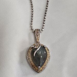 Malagasy Labradorite Sterling Silver Pendant w Chain